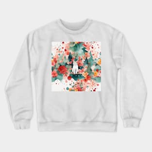 Cat in Flowers Garden Crewneck Sweatshirt